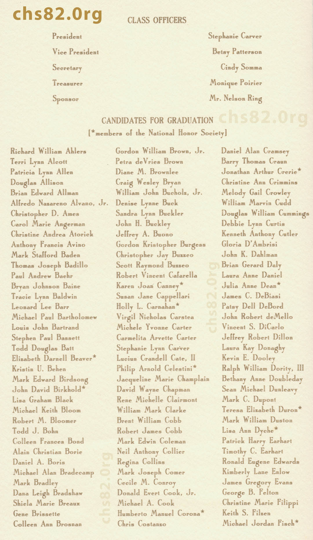 Chantilly High School Graduation Commencement 1982 - 2